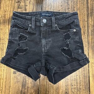 Aeropostale Charcoal Distressed Jean Shorts